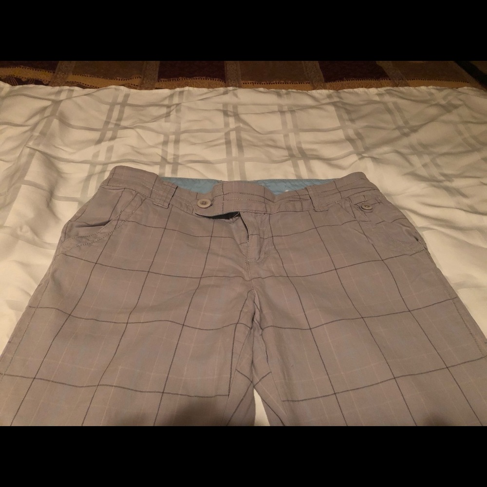 Grey striped dress pants